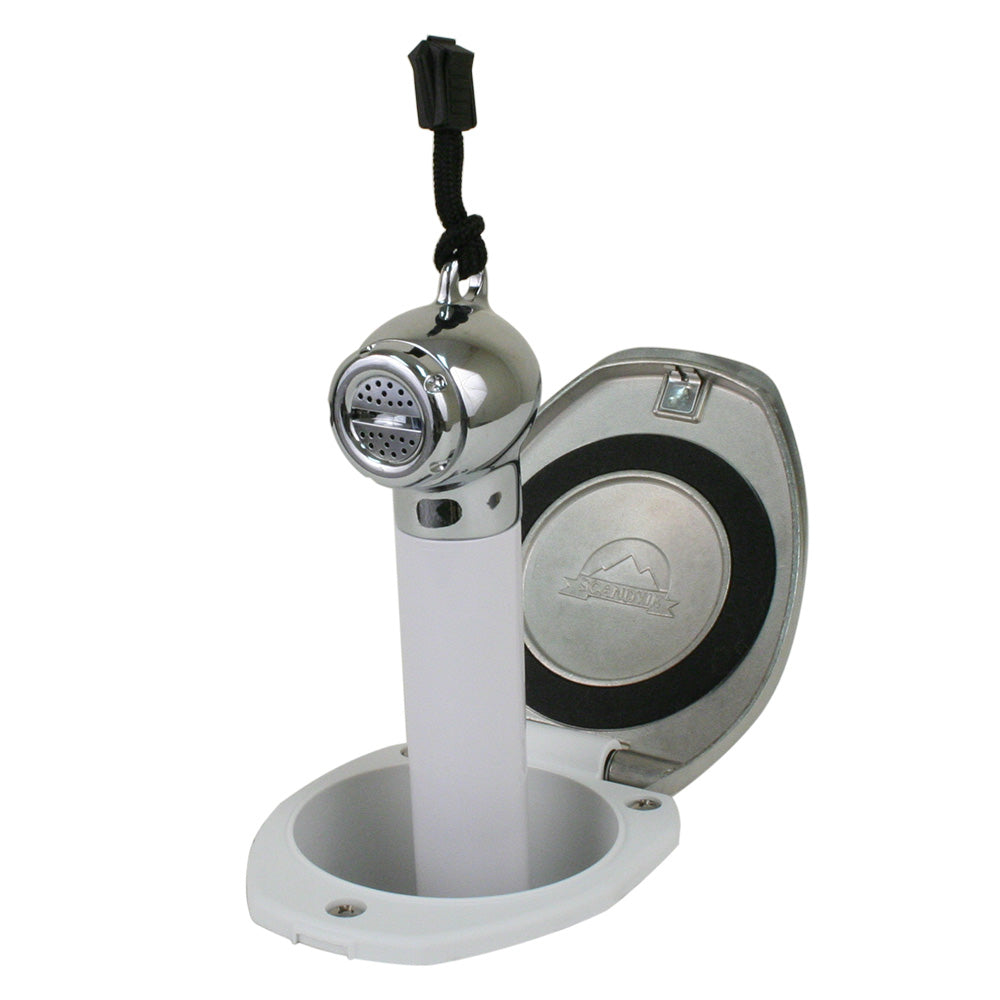 Scandvik White SS Recessed Transom Shower HandleHose VerticalHorizontal Mount 6 Hose 12131